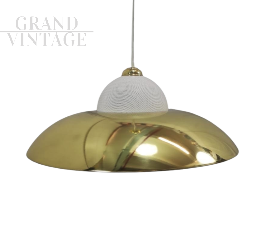 Vintage brass pendant light, 1970s