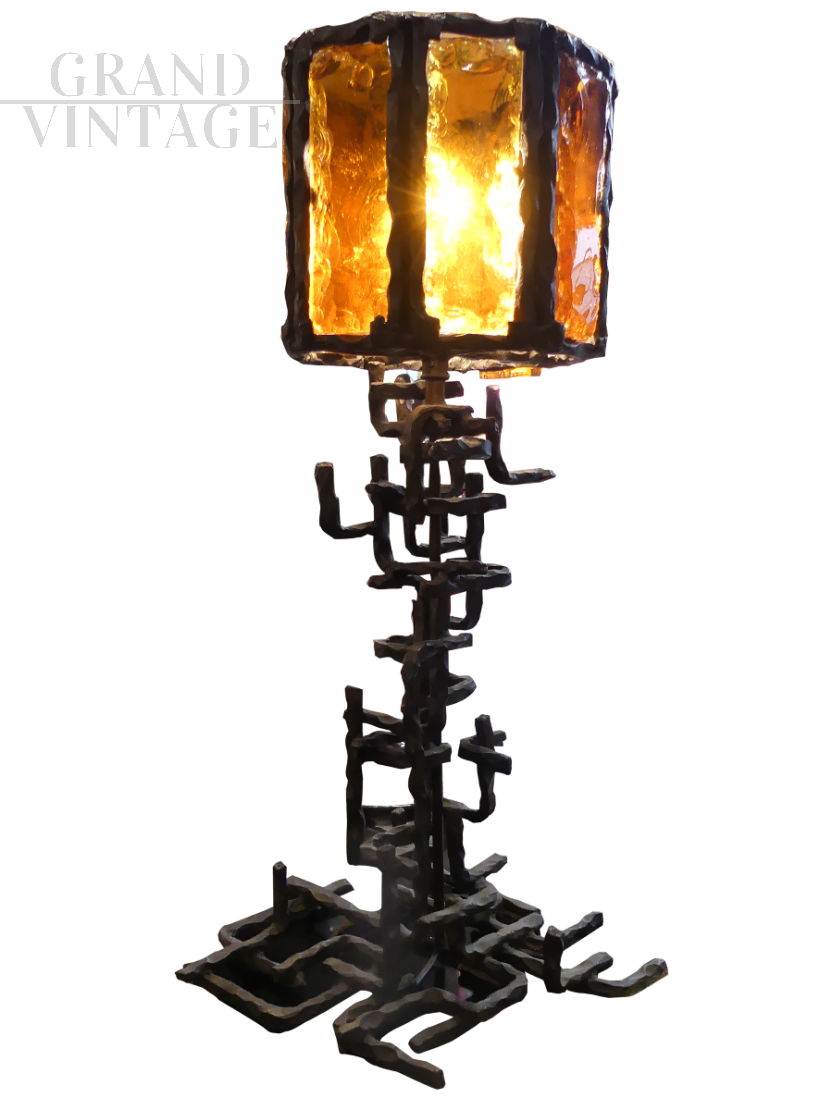 Brutalist lamp by Marcello Fantoni