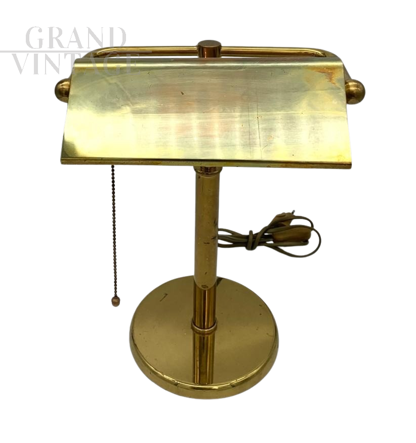 1970s brass ministerial desk lamp