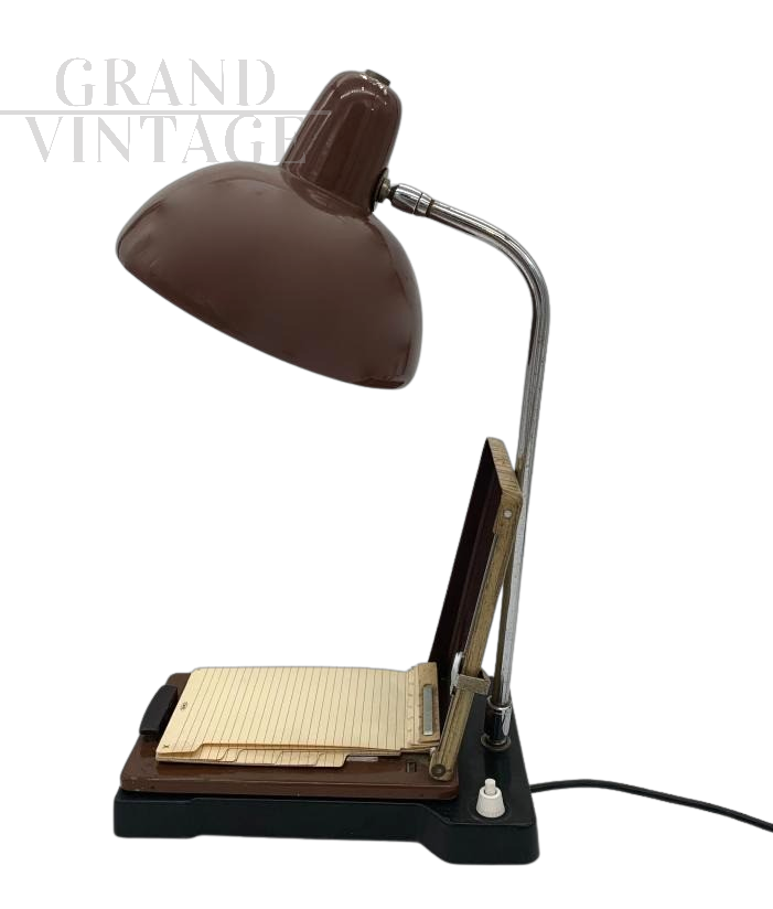 Vintage adjustable desk lamp with agenda