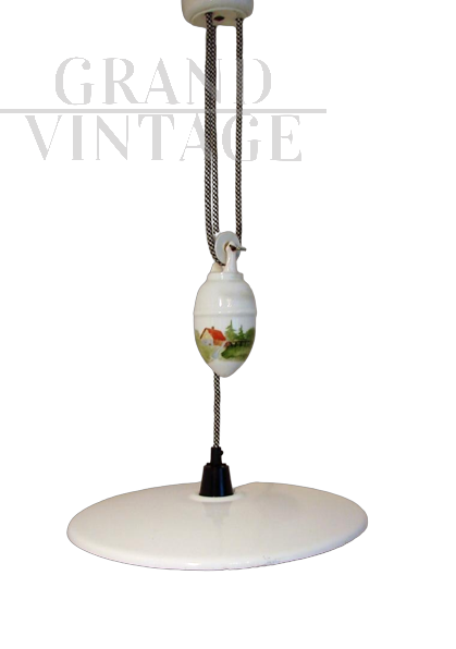 1930s up and down ceiling lamp in painted ceramic