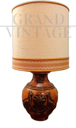 Zaccagnini majolica ceramic table lamp from the 1960s      