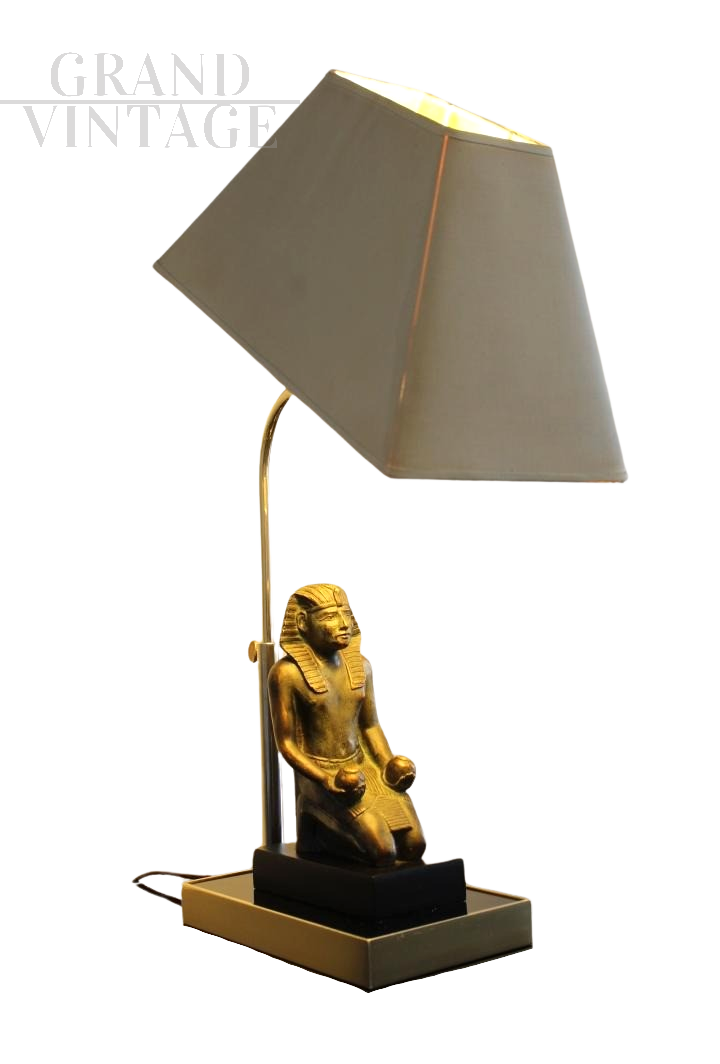 Hollywood Regency Pharaoh table lamp from the 1970s