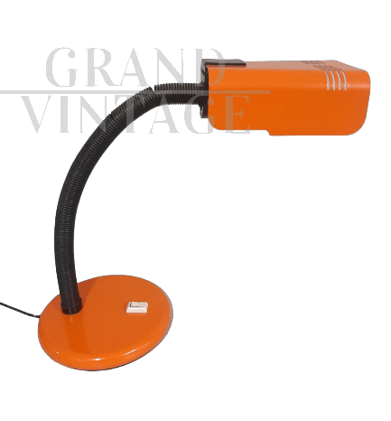 Targetti Sankey orange adjustable desk lamp, 1970s