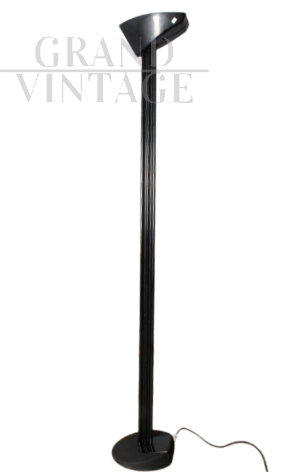 Black Otello floor lamp by Bruno Gecchelin for Oluce, 1980s