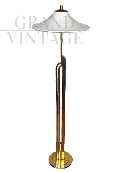 Art deco style floor lamp in brass, 1960s
                            