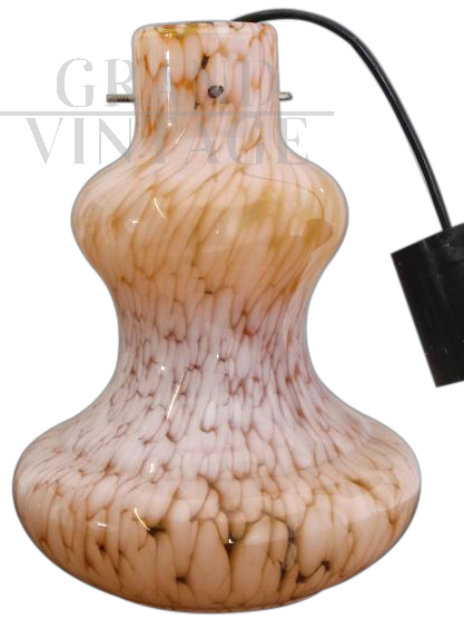 Vintage pink Murano glass suspension lamp