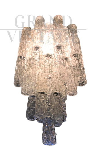 1970s crystal tube chandelier attributed to Venini
