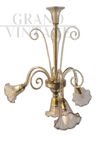 Cappellin Venini Murano glass chandelier, 1930s