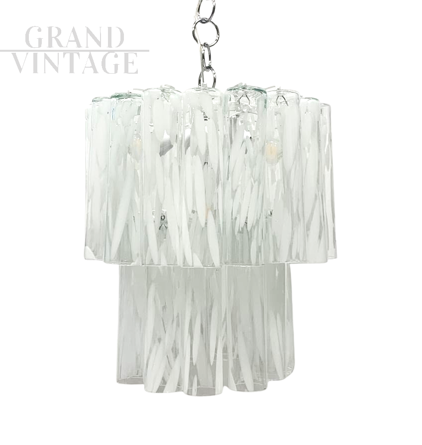 Chandelier with Murano glass tubes attributed to Vistosi