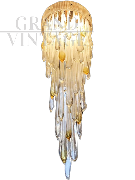 Venini Cascade Murano Glass Chandelier, Italy 1970s
