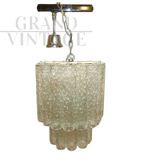 Vintage Venini model chandelier with glass tubes, Italy 1960s