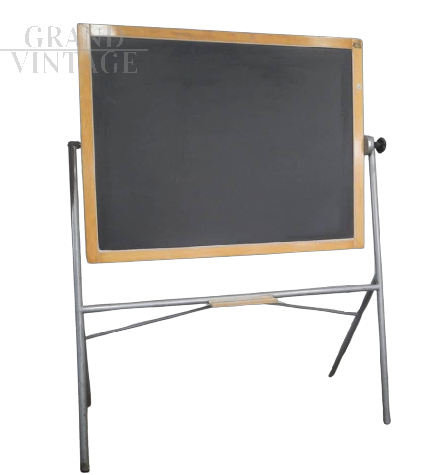 Vintage revolving slate school blackboard, 1960s 