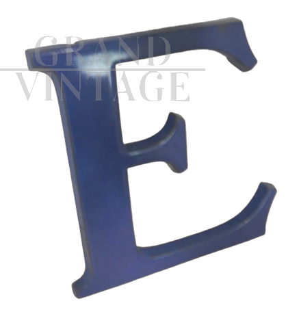 Blue terracotta letter E, 1940s