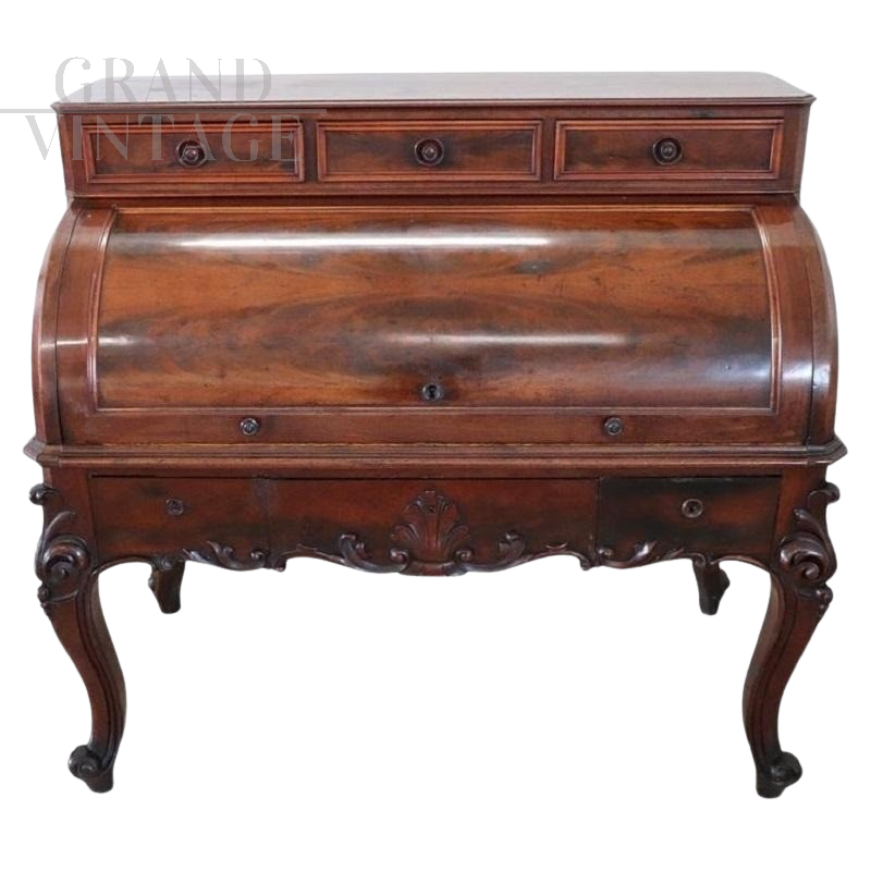 Majestic 19th Century Antique Roll-top Desk