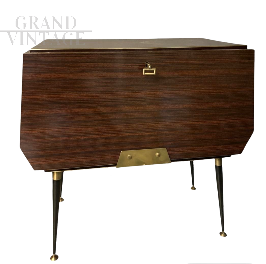 Vintage rosewood bar cabinet with internal light, 1960s  