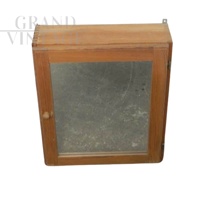 Vintage wall cabinet with mirror, 1970s