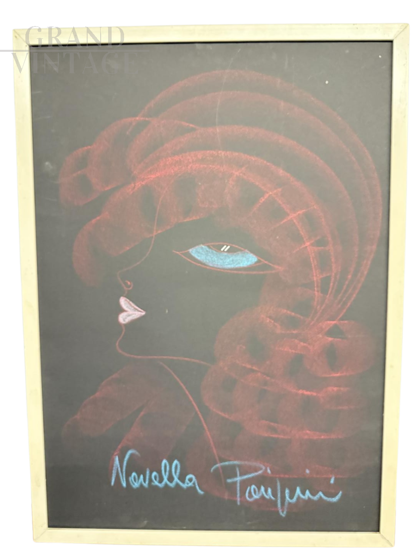 Novella Parigini - female portrait painting, 1960s Italian modern art 