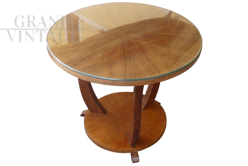 Art deco coffee table with glass top