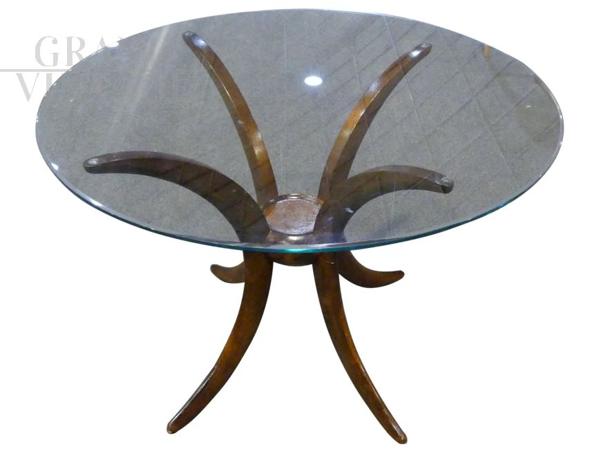 1960s coffee table with glass top