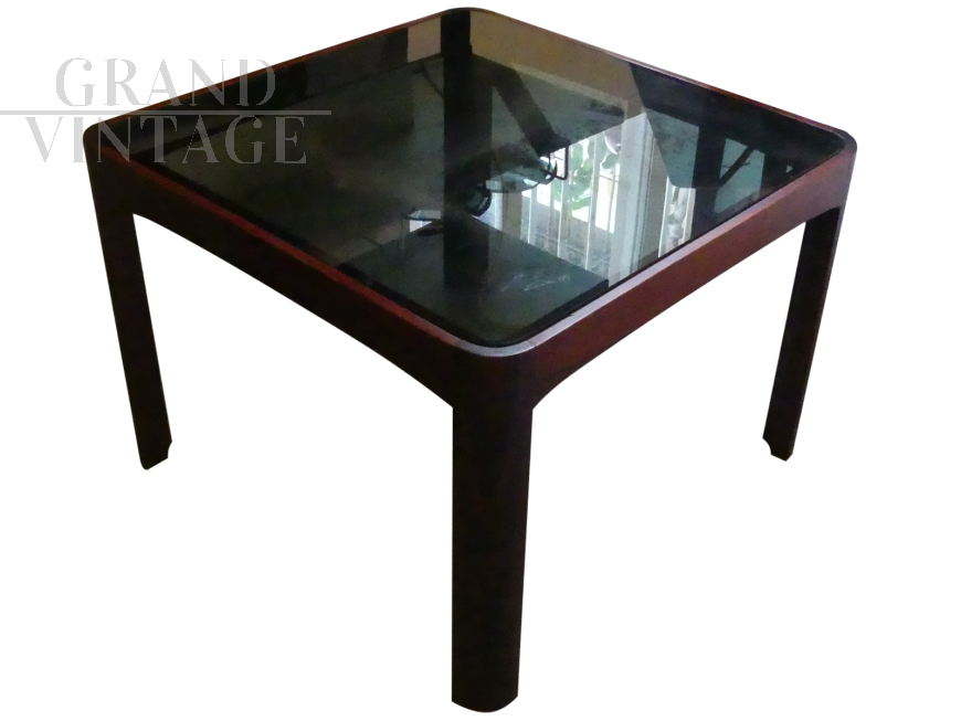 Poltronova coffee table with smoked glass, 1960s