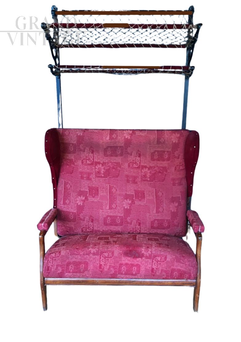 Settees sofas from a train carriage from the early 1900s  