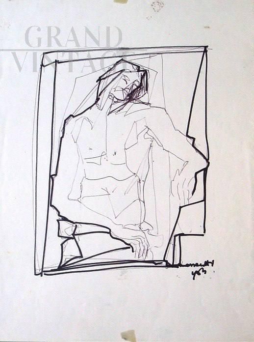In sleep, 1963, signed drawing