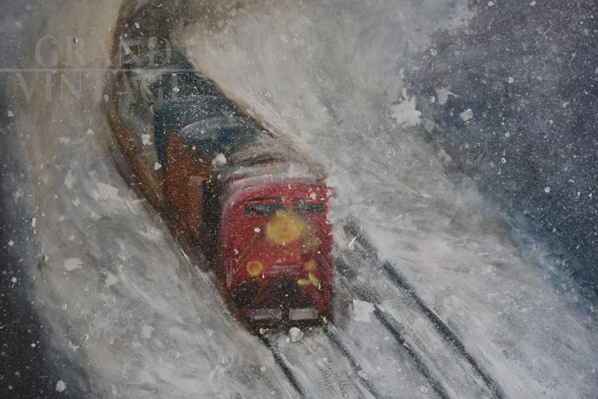 Winter - painting by Andrea Busnelli, oil painting on wood, 2018