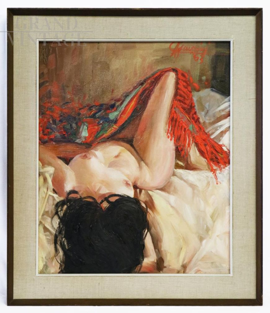 Painting Nude of a lying woman, signed