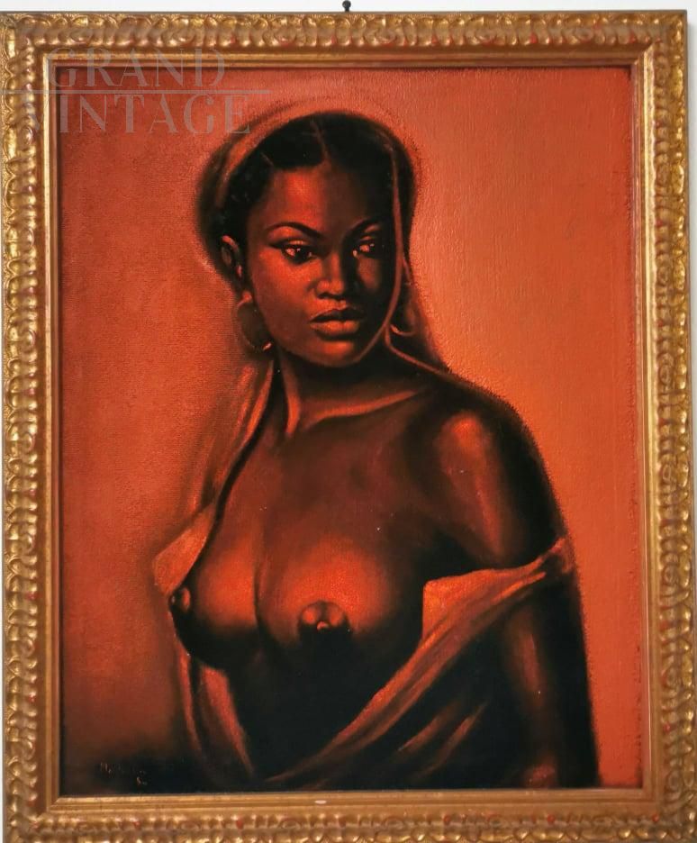 Nude of an African Woman painting by the artist Malalla Gola, 1984