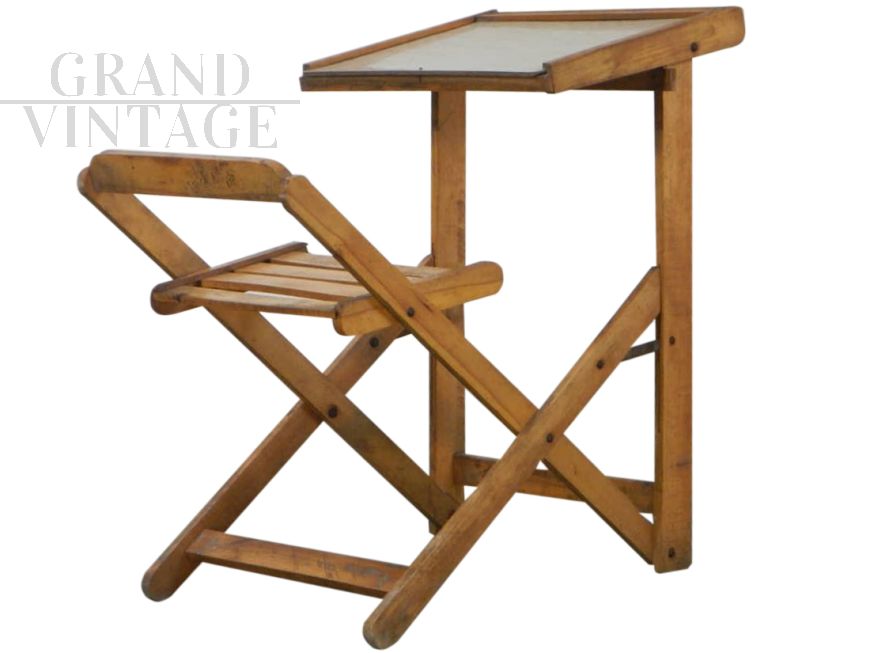 Foldable school desk, 60s
