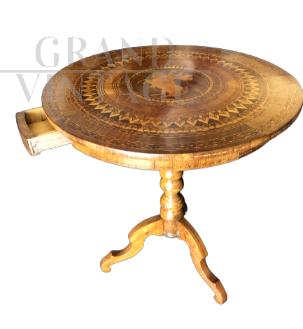 Sorrento inlaid coffee table with drawer