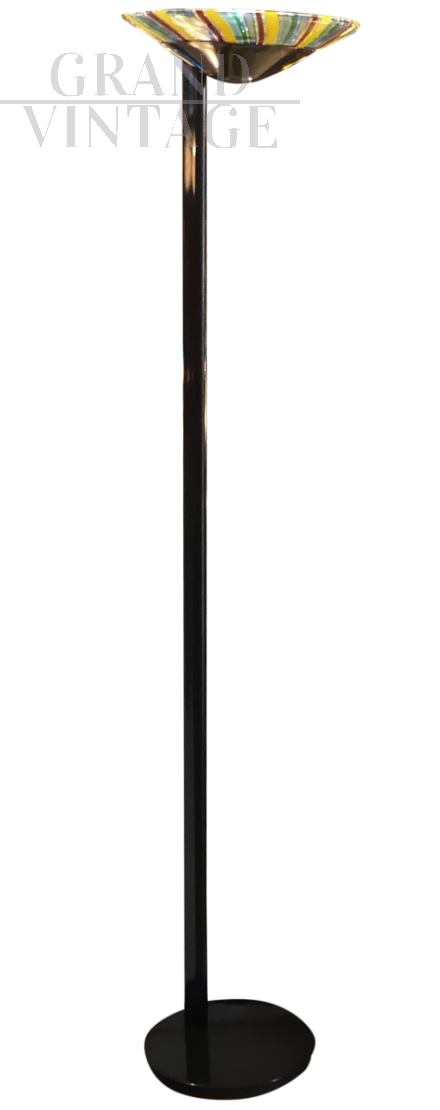 Vintage I3 floor lamp with multicolored glass