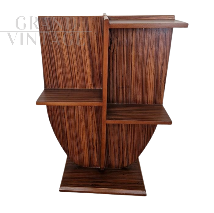 Art deco style magazine rack or small bookcase in rosewood