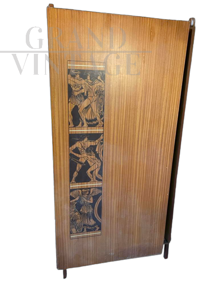 Small 1950s wardrobe with Ancient Greek style figures