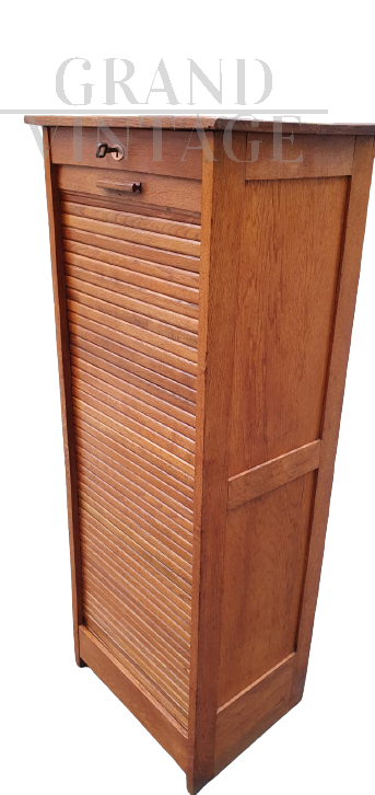 Small filing cabinet with single roller shutter, 1930s