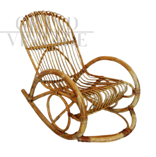 60s rocking armchair by Rohe Noordwolde in bamboo