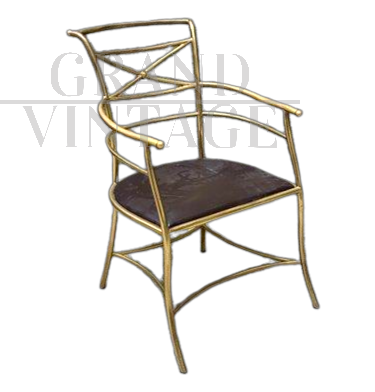 Vintage brass armchair, Italy 1960s