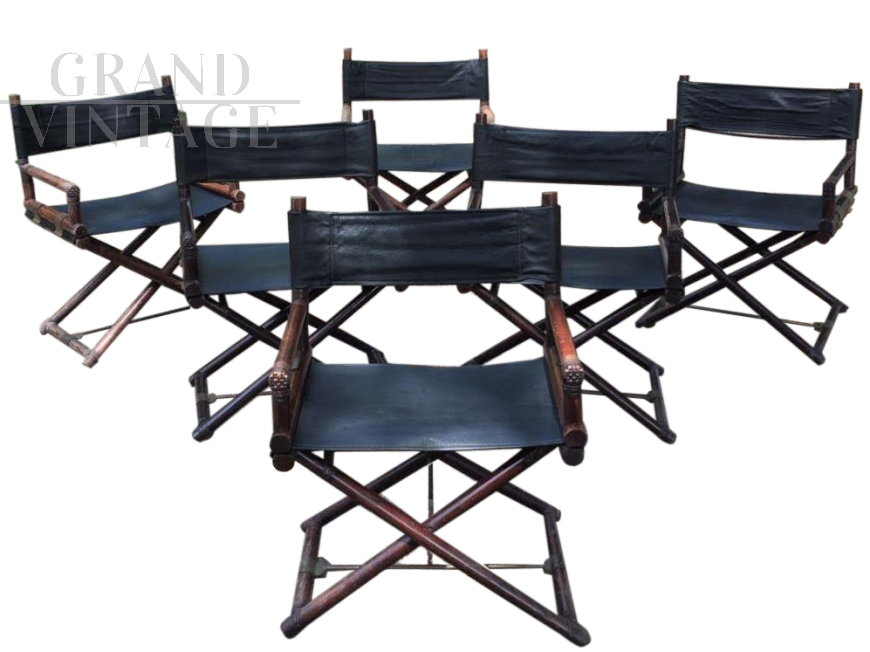 Mc Guire director's chairs in black leather