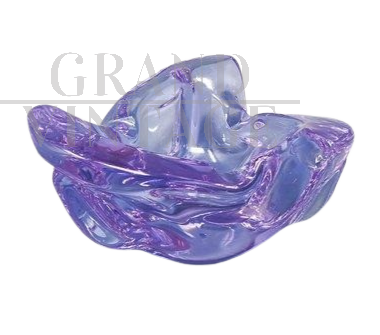 Large ashtray by Ca Dei Vetrai in purple Murano glass, Italy 1960s
