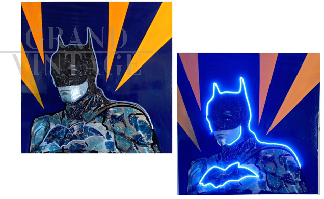 Rolando Pellini - Batman LED painting, acrylics on canvas                      
                            