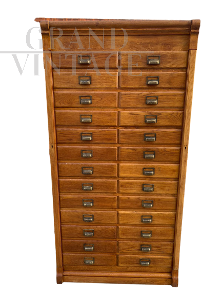 Office filing cabinet in solid oak