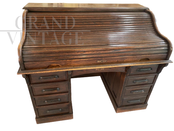 Vintage American roll top desk, Feige Desk Company