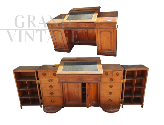 Antique 1920s convertible desk with secrets, Charles Dickens model