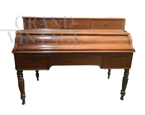Antique mahogany drop-front desk from the mid-19th century