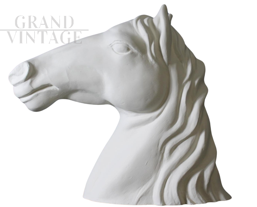 Horse head sculpture in resin, Italy 1970s