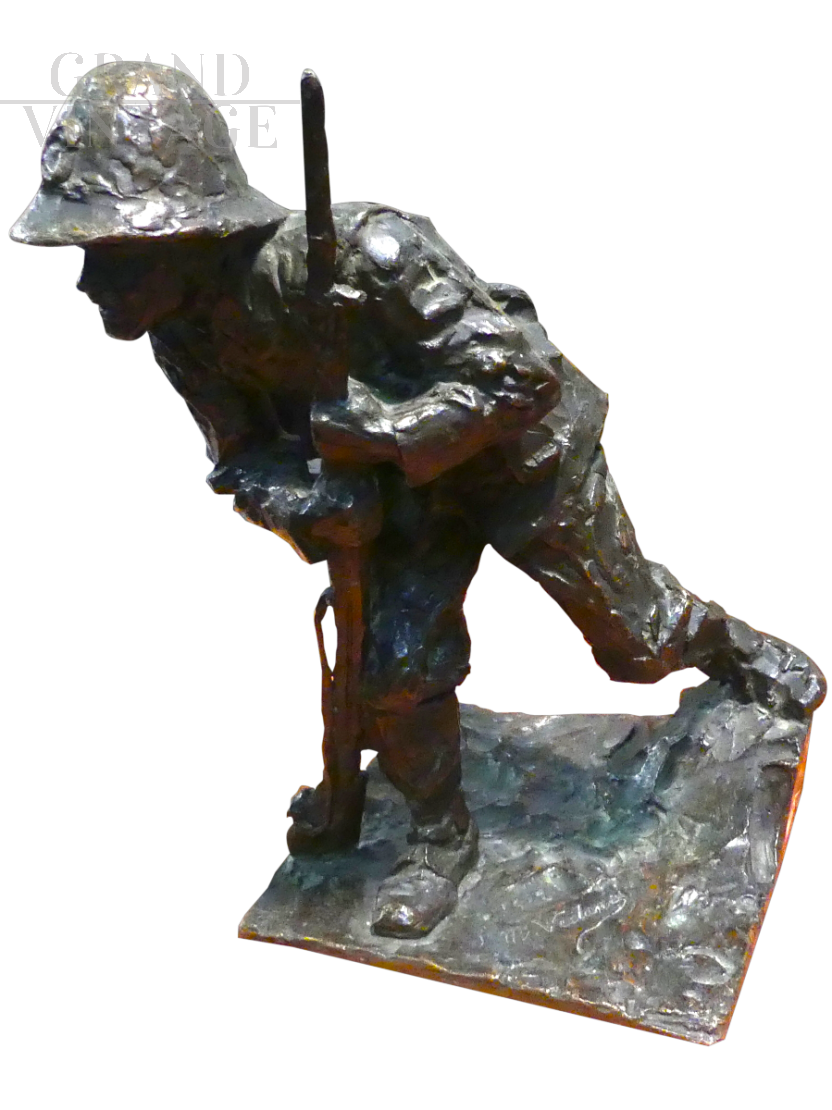 Bronze soldier sculpture from the early 1900s