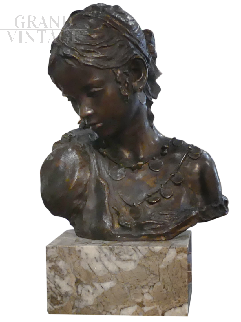 Moretti sculpture - bust of a gypsy woman