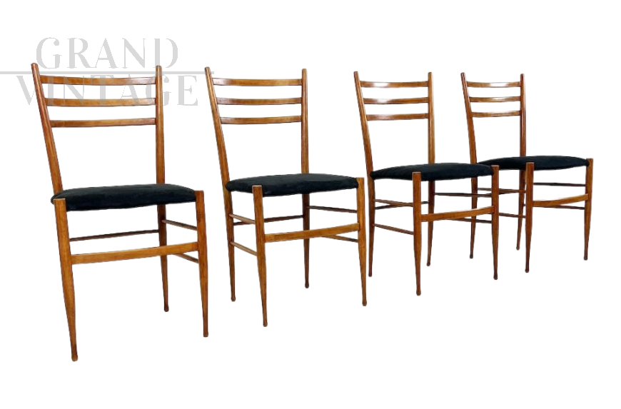 1950s navy blue velvet chair