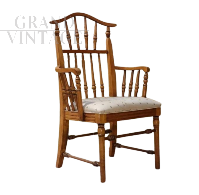 Victorian 19th century style wooden armchair